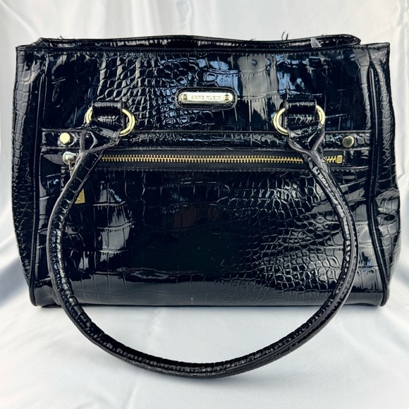 Anne Klein Black Croc-Embossed Tote Bag - Picture 2 of 16